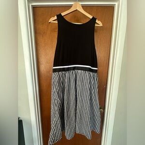 Black and White Checkered Midi Dress